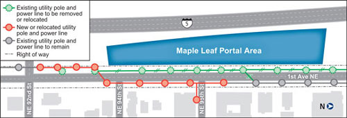 Utility work around the Maple Leaf Portal site Maple Leaf Portal area graphic from Sound Transit